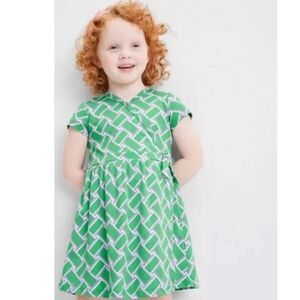DVF For Target Infant Vintage Weave Green Faux Wrap Dress Short Sleeve NWT 18M